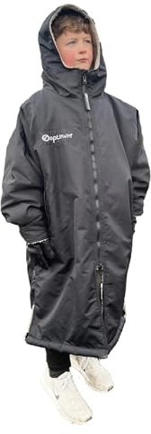OPTIMUM Drywrap Langarm-Dry-Windschutz, Wasserdichte, Übergroße Ponchojacke - Schwimmen, Surfen, Wassersport - Größe L, Grau Camouflage