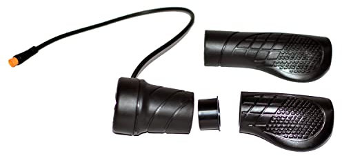 Half Throttle Handle for Wuxing, 3 Pin Male Connector Waterproof Half Twist Throttle, Right Handle Electric Speed Throttle Non-Slip Rubber Ebike MTB Conversion Kit Parts