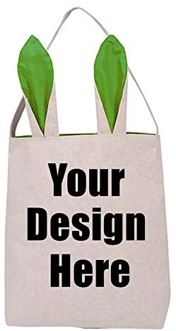 TopTie Benutzerdefinierter Osterkorb mit Hasenohren Polyester Osterhasen Taschen Kaninchen Einkaufstasche für Partyzubehör