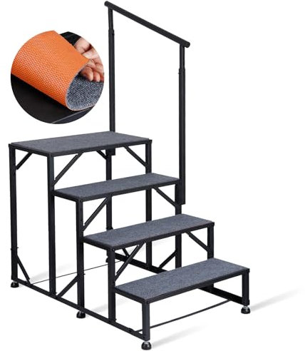 Toriexon Wohnmobil-Treppen-Handläufe, Leiter mit Stufenmatte, 4 Stufen, 5. Rad, Treppe, Whirlpool-Stufen mit Handlauf, Economy-Universal-Mobilheim-Stufen mit Handlauf und Plattform für den