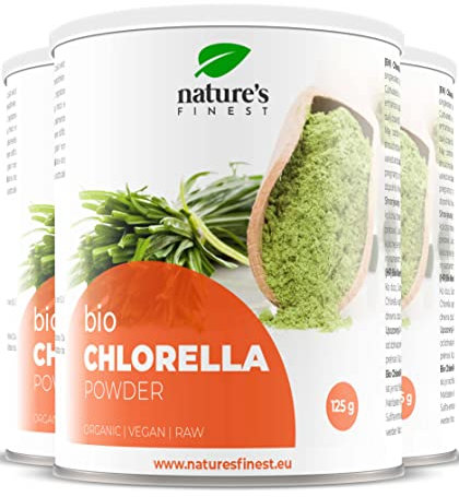 Nature’s Finest by Nutrisslim Bio Chlorella Powder – 100% Organic, Raw & Vegan Superfood – Natural Source of Chlorophyll, Iron & Protein for Immune Support & Detox (125g, 30-Day Supply)