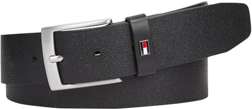 Tommy Hilfiger Herren Gürtel Adan 3.5 Seasonal Texture aus Leder, Schwarz (Black), 100 cm