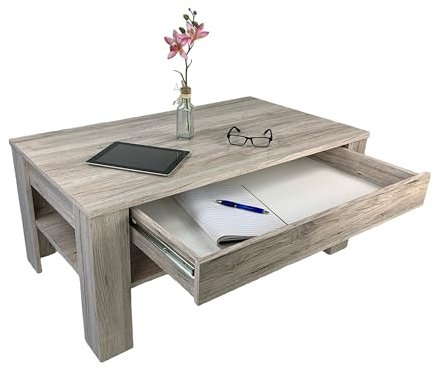 Generisch Wohnzimmer, Tisch,kaffeetisch Couchtisch mit Schublade, Sandeiche