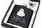 Engraved Hip Flask Gift Set, 6oz, Black/Silver, Personalized Design Options, Funnel Included (Spooky, 6oz Black)