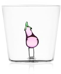 Ichendorf Milano Tumbler Aubergine, Kollektion Vegetables, 35 cl, Borosilikatglas, handgefertigt