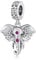 MGIUL Lucky Elephant Charm für Frauen Armbänder Halsketten mit 5A Cubic Zirconia 925 Sterling Silber Anhänger Perlen Schmuck Geschenk für Mädchen Jungen