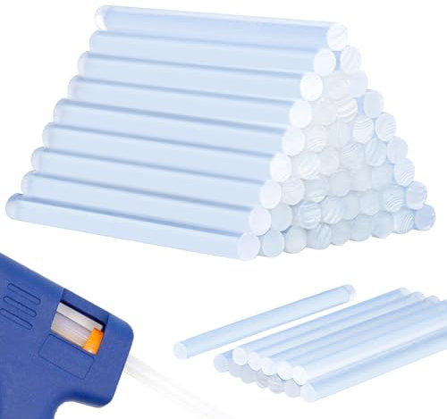 50PCS Mini Hot Glue Sticks - Mini Glue Gun Sticks,4 Long x 0.27 Diameter,Clear Small for Fabric,Wood,Paper,Metal,Plastic,Compatible with Most All-Purpose for Crafting