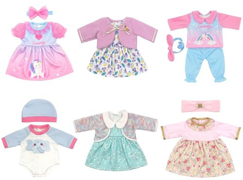 Puppenkleidung für 36-43 cm Baby Puppen, 6-Packungen (Keine Puppe)