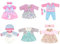 Puppenkleidung für 36-43 cm Baby Puppen, 6-Packungen (Keine Puppe)