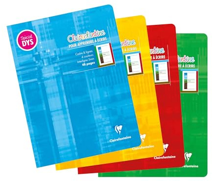 Clairefontaine 37548C Cahier agrafé 17x22cm 48p DYS 5mm Couleurs aléatoires