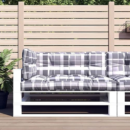 Gecheer Palettensofa Auflagen 3 STK.Garten-Palettensofa Sofakissen Kissen, Palettenkissen Palettenpolster Sitzkissen Palettenauflage Sitzpolster Rückenkissen Seitenkissen Mit grauem Karomuster
