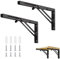 Gentpovth 2 Pezzi 300mm/12in Staffe da Muro Parete, Staffe Pieghevoli per Tavolo da Muro, Staffe Mensole Pesanti, Cremagliera per Mensole con Viti, per Garage, Cucina, Camera Da Letto Salvaspazio