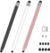 MEKO Stylus Pens for Touch Screens, Universal Tablet Pen Capacitive 2 in 1 Stylus for iPhone/iPad/pro/Mini/Air/Samsung/Tablet (Black+White+Rose Gold)