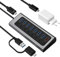 BENFEI 7-Port USB 3.0 Daten hub mit BC 1.2 Ladeanschluss, 45W GaN Super schnellladegerät Dual Typ C