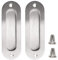 2 Pack Oval Flush Door Pull Handles Handles, Stainless Steel Recessed Finger Pulls Hidden Handle for Sliding Doors Cabinets Drawers - 120 x 40 x 14mm,Flush Handle