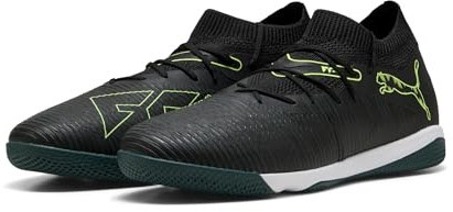Puma Unisex Future 8 Match Indoor Training Football Boots, Puma Black-Fizzy Light-Green Terrain, 10.5 UK