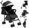 Poussette 3 en 1, Poussette Canne, Trio, Poussette Bebe, Landau Bébé, Accessoires, Adaptateurs Universels, Grandes Roues, 25kg, panier spacieux-A-noir