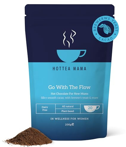 HOTTEA MAMA | Go With The Flow | Breastfeeding Support Hot Chocolate | 41% Cacao | Brewer’s Yeast | 200g (20 mugs of hot chocolate)