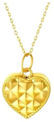 KnSam Gold 999 24 Karat Halskette Echt Gold, Herz Anhänger Kette, 24K Gold Damenkette 40+5cm