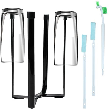 KNGNGK Secador de Botellas Escurridor, escurridor de Botellas y Soporte de Cocina Multiusos Apto para 4 Tazas, Estante para secar biberones Vertical con Varilla y Cepillo Limpia