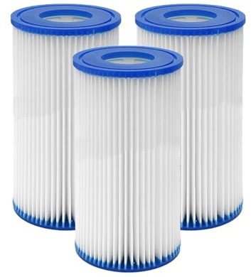 Filtro DE Piscina Compatible con Intex, CATRIDGE, Type A INTEX 29002 11X20 CM, Cartucho de Filtro de Bomba Filtro de Piscina Aspirador Compatible con Piscinas(3pcs)