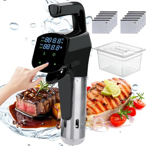 Cuiseur sous Vide avec Affichage numérique LED, kit électrique sous Vide 1800 W avec contrôle de la température et du Temps, cuiseur de précision en Acier Inoxydable, circulateur à Immersion Black