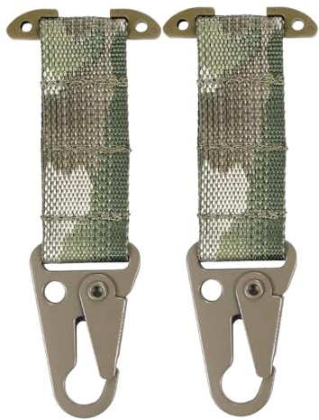 Xiciki 2 Pcs T-Mount Molle Clash Hook, Tactical Metal Clip For Belt Backpack Vest Gloves Keychains EDC Accessories (Green)