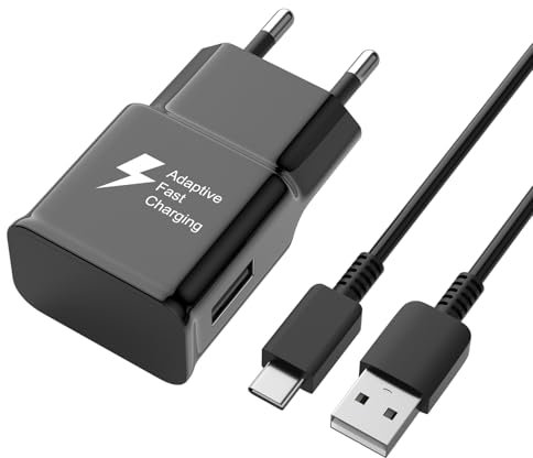 Newding Chargeur Rapide pour Samsung Galaxy S10 S10+ S10e S9 S9+ S8 S8+ A20e A20 A21s A22 A32 A40 A41 A42 A50 A51 Tab A9 A9+ EP-TA200 USB Adaptive Fast Charging avec Câble Type C