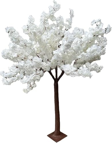 Sakura Arbre décoratif blanc en fleurs de cerisier artificiel avec socle Décoration de table Hauteur 160 cm