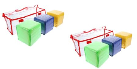 TOYANDONA 2 Sätze Kartenlernspielzeug Würfelbeutel Würfel Mit Taschen Rechts Jumbo Groß Lehrreich Spielsachen Pädagogische Taschenwürfel Würfelspiel Würfel Im Klassenzimmer PVC 3 Stücke * 2