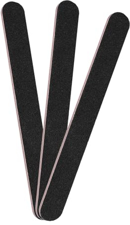3er Pack Nagelfeilen, 100/180 Schleifbrett für Nägel, Schwarze Doppelseitige Professionelle Nagelfeile, Stabil und Geeignet für alle Nageltypen, Ideal für Heim- und Salonmaniküre