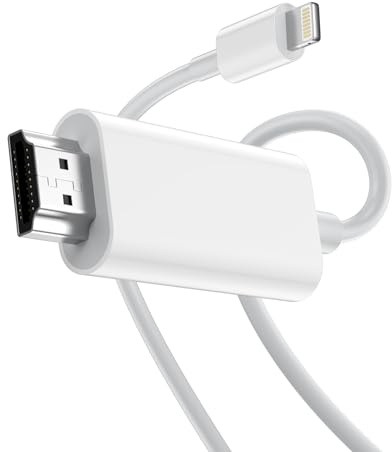 Apple MFi Certified Lightning to HDMI Adapter Cable 6.6ft, 1080P HD Digital AV Sync Screen Connector for iPhone 14 13 12 11 XS XR X 8 iPad iPod to TV, Projector, Monitor (No Power Required)