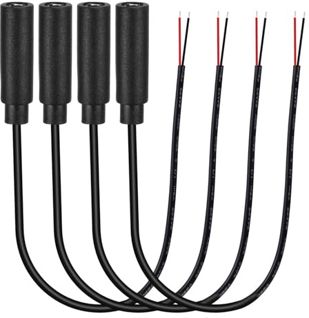 PATIKIL 0.8FT 3.5mm 1/7 Female Jack to Bare Wire Open End, 4PCS TRS 2 Pole Mono Plug Audio Cable for Speaker Headphone Headset Earphone Electric Guitar Bass Keyboard Amplifier, 2 Colors