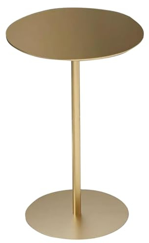 Failjierue Moderner Runder Stehtisch in Barhöhe, Stabiler Bistro/Pub/Cocktailtisch mit Untergestell für das Frühstück in der Küche zu Hause, Gold(40x56cm)