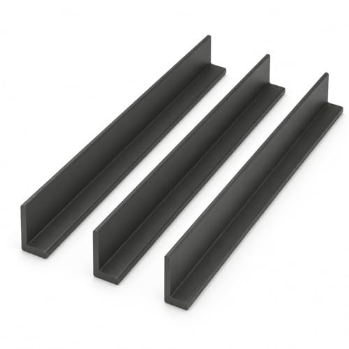 3 x Anthracite Grey Corner Trim - 1M UPVC Plastic Rigid Angle 50mm x 25mm L Shaped Edging