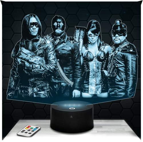 Lampephoto.fr - Lampe Black E. Peas 3D Touch Nachtlicht Hip-Hop-Gruppe | Made in France, Sockel & Größe wählbar, dimmbar, Batterie/USB, HD-Lasergravur, Geschenk für Sie & Ihn