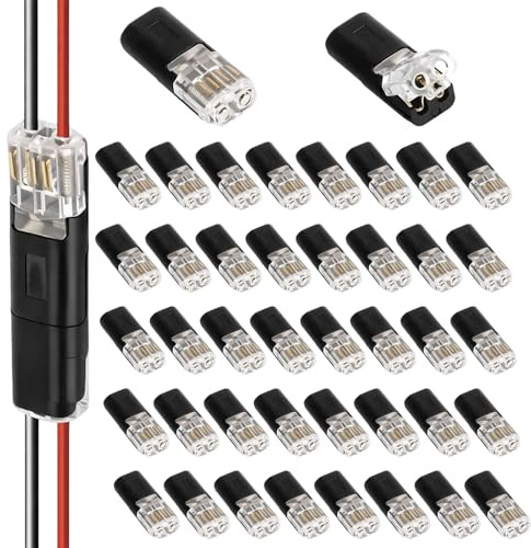 Ebksqs Kabelverbinder Set 40 Stück | 2 Polig, Wasserdicht | Für 12V Auto & KFZ | Schnellmontage 18-22 AWG | Elektrische Steckverbinder ohne Löten