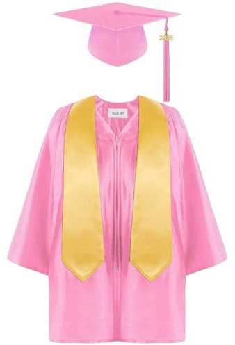 Abschlusskleid Kinder Abschluss Talar Mit Hut 2026 Absolventen Robe Und Stola Schulabschluss Geschenk Mädchen Junge Doktorhut Und Umhang Abschlussrobe Graduation Cap Gown Abschlussfeier Party