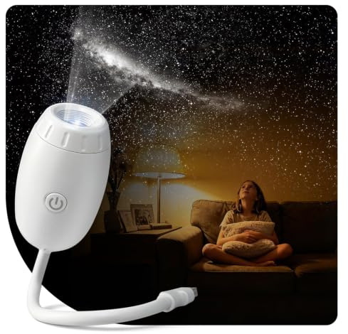 Eroshoo 2-in-1 Galaxy Star Projector Night Light with 1 HD Projection Film | Focus Adjustable,360° Rotating,Dimmable Brightness,USB Power,Plug & Play Milky Way Projector for Kids Gift,Bedroom,Car Roof