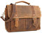 ALMADIH Leder Aktentasche Herren 15,6 Zoll Businesstasche mit Laptopfach - CLAYTON BV Laptoptasche mit intelligenter Aufteilung Ledertasche Herren Umhängetasche Trolley Aufsteckbar braun (Clayton BV)
