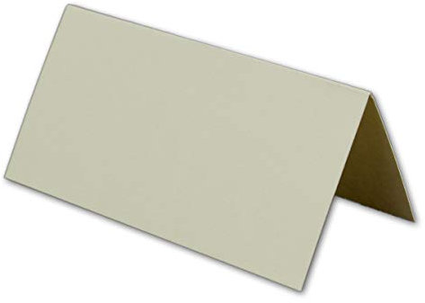 100 kleine creme-farbene neutrale universale stabile einfarbige Blanko -Tischkarten 8x4 cm Namens-Schilder Sitzkarten Platzkarten Preisschilder Tisch-Aufsteller mit JEDEM Stift beschreibbar