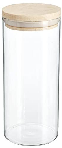5five - jarra de cristal hermet de 1,3 l con tapa de madera