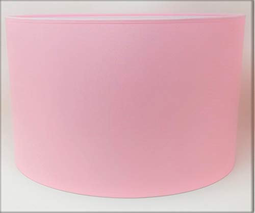Pantalla Cilíndrica con tela de Algodón, hecha a Mano para Lámpara de Techo, Lámpara de mesa, Lámpara de pie (25 cm Diámetro, 20 cm Altura, Rosa)