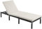 SONGMICS Sonnenliege, Liegestuhl, Gartenliege, mit 5 cm Dicker Auflage, Polyrattan, Rückenlehne verstellbar, 59 x 198 x 28 cm, bis 150 kg belastbar, Garten, Balkon, beige GCB27BRV2