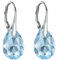 Aretes colgantes de plata esterlina con aguamarina creados con cristales Zircondia®