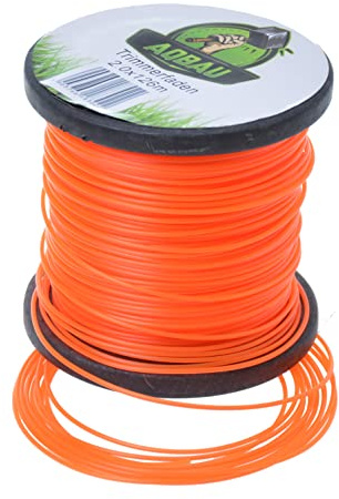 Aqbau® grästrimmer, rund 2,0 mm x 126 m trimmertråd, ersättningstråd, grästrimmer, tråd, grästrimmersnöre – nylontråd, grästrimmer, rund ersättningstrimmer