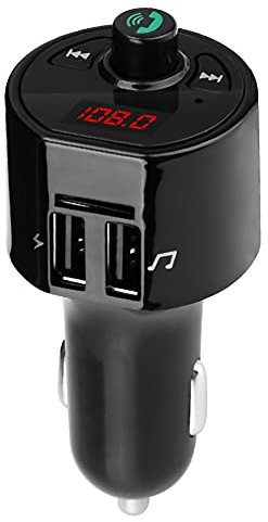 Transmetteur FM Bluetooth pour Voiture Voiture Transmetteur Audio Bluetooth sans Fil Adaptateur Radio FM Double Chargeur USB Lecteur MP3(le noir)