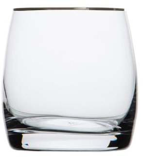 ARNSTADT KRISTALL Whiskyglas Wasserglas Pure Platin (8,7 cm) - Kristallglas mundgeblasen · handgeschliffen · Handmade in Germany · echter Platinrand