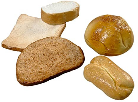 Deko Brotscheiben & Brötchen-Sortiment Lebensmittel-Attrappe braun 5 Stück Dekoration