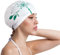 COPOZZ Erwachsene Badekappe, Unisex Wasserdicht Schwimmkappe für Herren Damen, Lange Haare Silikon Swimming Cap Bademütze für Männer Frauen (Blumen-Kirsche)